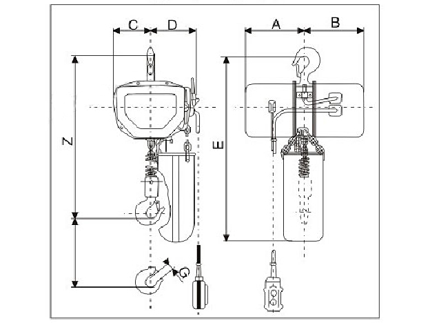 日立款環(huán)鏈電動葫蘆設計圖 日立款環(huán)鏈電動葫蘆設計圖
